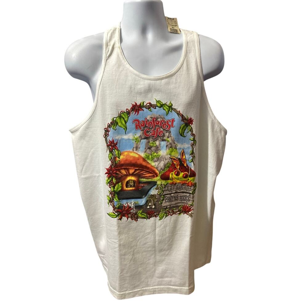 VINTAGE RAINFOREST CAFE Graphic Tank Top — Men's 2XL (New Deadstock)